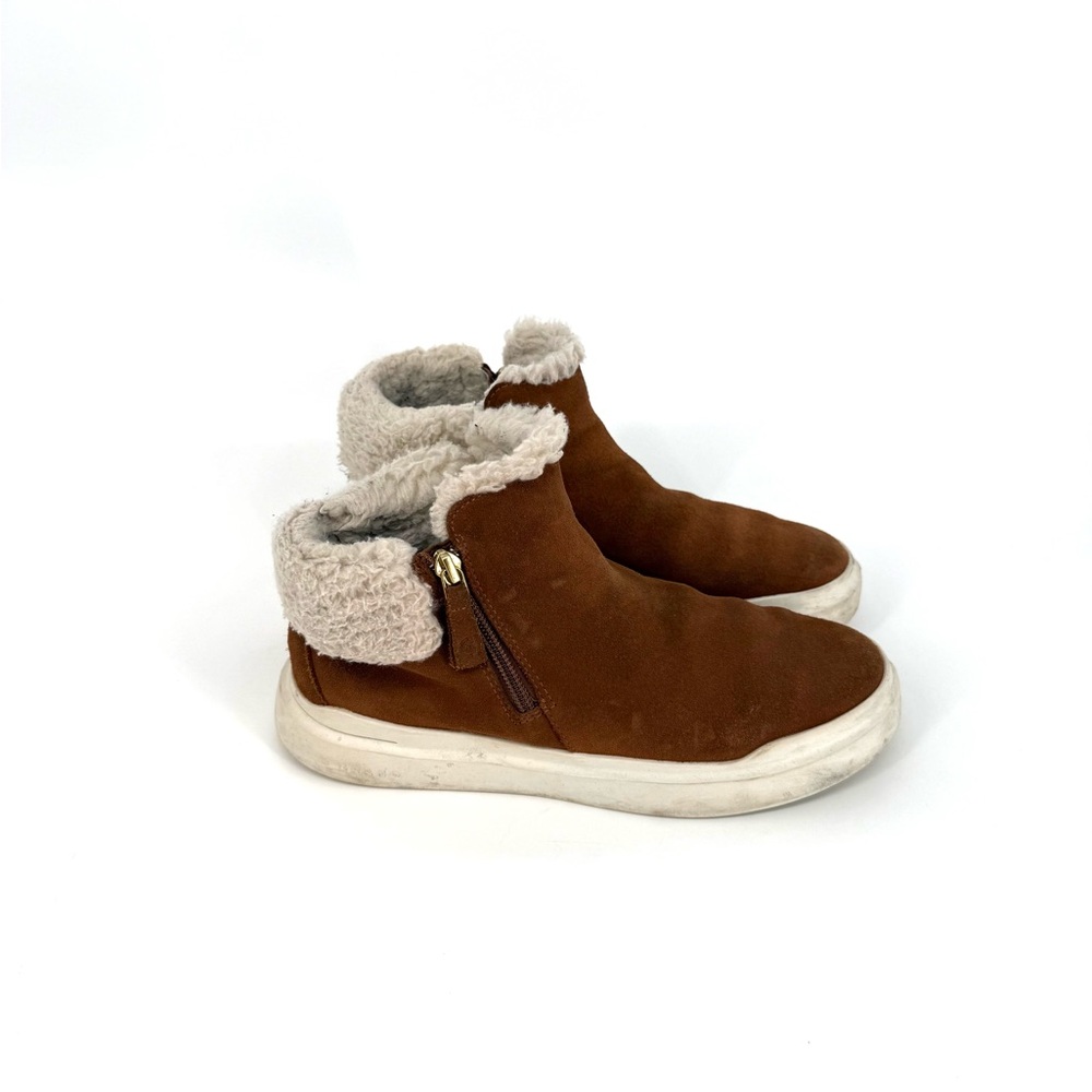 Cole Haan Brown Kids Boots with Cream Trim